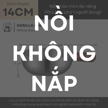 Nồi inox mini 14cm Gorilla Chef 304 – Nấu mì, luộc trứng, cháo, giá chỉ 75.000₫