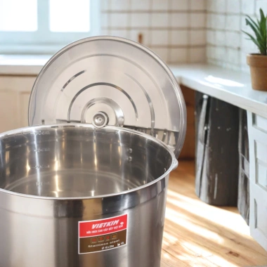 Nồi inox thấp 45cm đáy dày 42L - Siêu bền, chịu nhiệt, giảm giá 19% chỉ 725.000đ