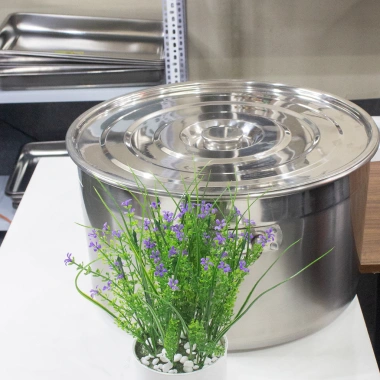 Nồi inox thấp 45cm đáy dày 42L - Siêu bền, chịu nhiệt, giảm giá 19% chỉ 725.000đ