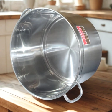 Nồi inox thấp 45cm đáy dày 42L - Siêu bền, chịu nhiệt, giảm giá 19% chỉ 725.000đ