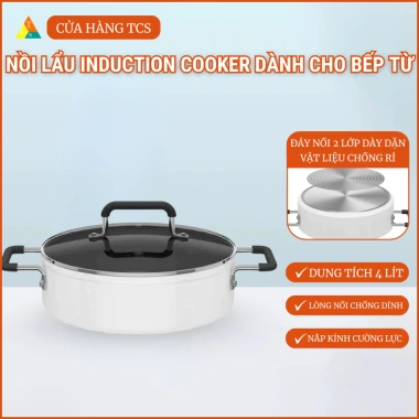 Nồi lẩu 1 ngăn & 2 ngăn siêu tiện, dùng được với bếp từ - Giá chỉ 399.000 VND