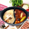 Nồi lẩu 2 ngăn gang nhôm chống dính, nắp kiếng chịu nhiệt, giảm 20% còn 355.000 VND