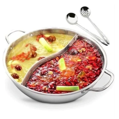 Nồi Lẩu 2 Ngăn Inox 32cm HOMECARE: Nấu Bếp Từ & Ga, Nắp Kính, Giá 135k 2 Nồi Lẩu 2 Ngăn Inox 32cm HOMECARE: Nấu Bếp Từ & Ga, Nắp Kính, Giá 135k 2
