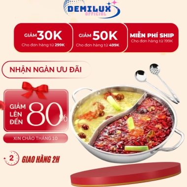Nồi Lẩu 2 Ngăn Inox 32cm HOMECARE: Nấu Bếp Từ & Ga, Nắp Kính, Giá 135k 9 Nồi Lẩu 2 Ngăn Inox 32cm HOMECARE: Nấu Bếp Từ & Ga, Nắp Kính, Giá 135k 9