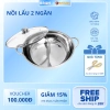 Nồi Lẩu 2 Ngăn Inox GENIUS - Dày Dặn, Dùng Mọi Bếp, Nóng Nhanh, Giá 149.000₫