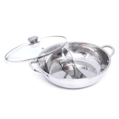 Nồi Lẩu 2 Ngăn Inox GENIUS - Dày Dặn, Dùng Mọi Bếp, Nóng Nhanh, Giá 149.000₫