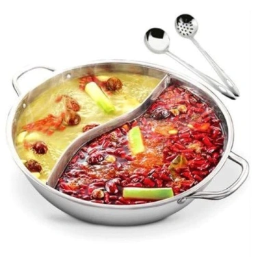 Nồi Lẩu 2 Ngăn Inox GENIUS - Dày Dặn, Dùng Mọi Bếp, Nóng Nhanh, Giá 149.000₫