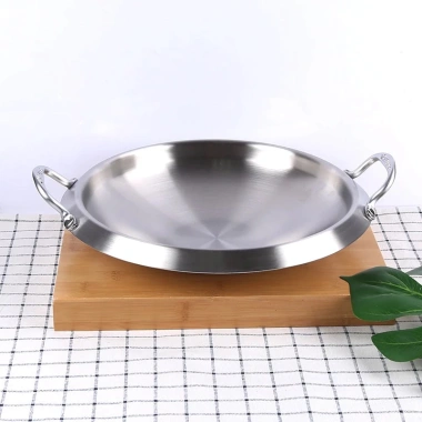 Nồi lẩu cạn inox Hàn Quốc - Siêu bền thép không gỉ, giá chỉ 285.000₫