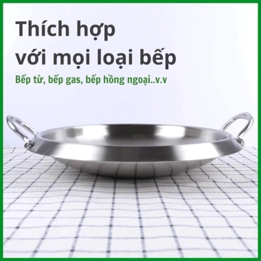 Nồi lẩu cạn inox phong cách Hàn Quốc – thép không gỉ siêu bền, chịu nhiệt tốt, thiết kế hiện đại, giảm giá còn 285.000đ, bảo hành 12 tháng