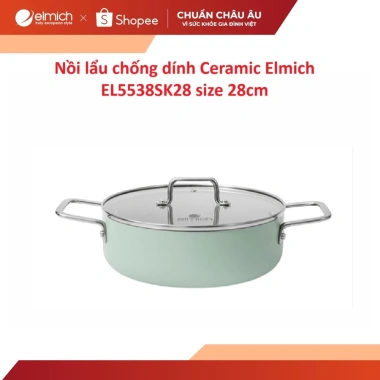 Nồi lẩu Ceramic Elmich EL5.538SK28 28cm chống dính - Giá 490.000₫ (Giảm giá)