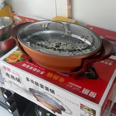 Nồi lẩu chảo điện hình bầu dục cá Shachu Hàn Quốc - Đa năng, tiết kiệm điện, giảm giá 610k