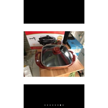 Nồi lẩu chảo điện hình bầu dục cá Shachu Hàn Quốc - Đa năng, tiết kiệm điện, giảm giá 610k