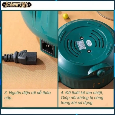 Nồi lẩu đa năng 2 tầng 1.000W Nồi lẩu điện kèm giá hấp FREESHIP chỉ 90.000 VND 8