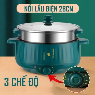 Nồi lẩu đa năng 2 tầng 1.000W Nồi lẩu điện kèm giá hấp FREESHIP chỉ 90.000 VND 10