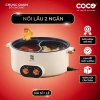 Nồi Lẩu Điện 2 Ngăn Xutaotao 34cm Nấu Lẩu Chua Cay Tiện Lợi, Bảo Hành 12 Tháng