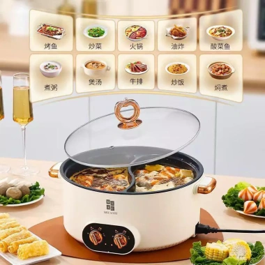 Nồi Lẩu Điện 2 Ngăn Xutaotao 34cm Nấu Lẩu Chua Cay Tiện Lợi, Bảo Hành 12 Tháng 3