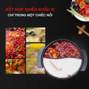 Nồi lẩu điện đa năng 2 ngăn chống dính cao cấp, bảo hành 2 năm - Giá 455.000đ 4