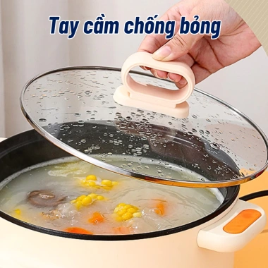 Nồi Lẩu Điện Đa Năng 2 Tầng 22cm 2.5L 800W Chống Dính Vân Đá Nấu Xào Hấp Giá 235.000 VND