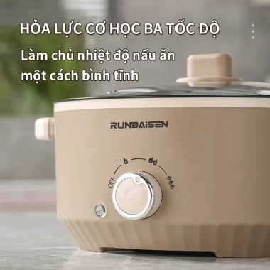 Nồi Lẩu Điện Đa Năng 2 Tầng 4L Chống Dính - Giá Hấp, 3 Mức Nhiệt, Giá 399k