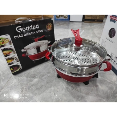 Nồi lẩu điện đa năng 5L Goddad 1.500W chống dính kèm vỉ hấp, bảo hành 12 tháng - 699.000 VND