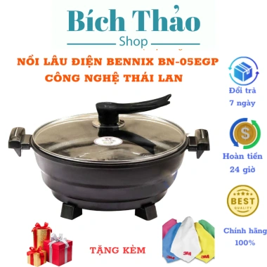 Nồi lẩu điện đa năng Thái Lan Bennix BN-05EGP 5L - Bảo hành 24 tháng - Giá chỉ 855.000₫