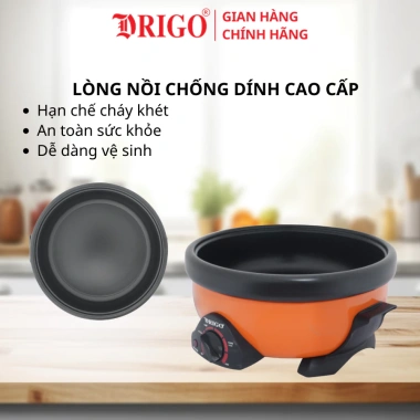 Nồi lẩu điện DRIGO D34 3.5L/5.0L – Chảo đa năng, bảo hành 12 tháng, giá ưu đãi 5