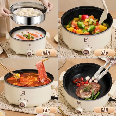 Nồi Lẩu Điện Mandeli 1.000W 4L - Xửng Hấp Inox Đa Năng Chiên Xào, Hiệu Suất Cao, Giá 105k 4 Nồi Lẩu Điện Mandeli 1.000W 4L - Xửng Hấp Inox Đa Năng Chiên Xào, Hiệu Suất Cao, Giá 105k 4