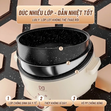 Nồi Lẩu Điện Mandeli 1.000W 4L - Xửng Hấp Inox Đa Năng Chiên Xào, Hiệu Suất Cao, Giá 105k 5 Nồi Lẩu Điện Mandeli 1.000W 4L - Xửng Hấp Inox Đa Năng Chiên Xào, Hiệu Suất Cao, Giá 105k 5