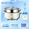 Nồi Lẩu Điện Mandeli 2 Tầng 1.000W 3.5L 28cm Lòng Vân Đá Chống Dính - Nấu & Hấp Đa Năng, Giá 249k