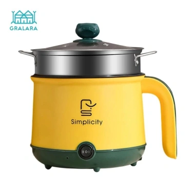 Nồi Lẩu Điện Mini Chống Dính, Dễ Vệ Sinh, Adapter Mỹ - Nấu Ramen, Pasta, Cháo, Bít Tết, Giá 291.5k Giảm 17%