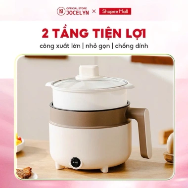 Nồi Lẩu Điện MINI JOCELYN 1,8-3L Chống Dính 600-800W, Tặng Xửng Hấp, BH 1 Năm - Giá 215.000₫
