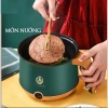 Nồi Lẩu Điện Mini Nấu Mì 2 Tầng Giá Hấp Đa Năng Chống Dính Vấn Đá N2 New Tiện Lợi 4