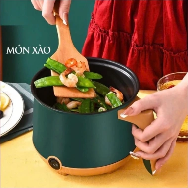 Nồi Lẩu Điện Mini Nấu Mì 2 Tầng Giá Hấp Đa Năng Chống Dính Vấn Đá N2 New Tiện Lợi 5