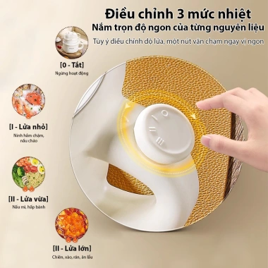 Nồi lẩu điện mini QCOOKO QO-DE18 chống dính, 3 mức nhiệt, nắp tiện, bảo hành 12 tháng - 60.000đ 5