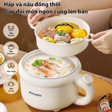 Nồi lẩu điện mini QCOOKO QO-DE18 chống dính, 3 mức nhiệt, nắp tiện, bảo hành 12 tháng - 60.000đ 6