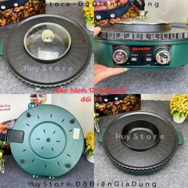 Nồi Lẩu Điện Nướng Sharp KS-2.811 2 in 1 Đa Năng Phủ Vân Hoa Đá Xanh - Giá 790k 9 Nồi Lẩu Điện Nướng Sharp KS-2.811 2 in 1 Đa Năng Phủ Vân Hoa Đá Xanh - Giá 790k 9