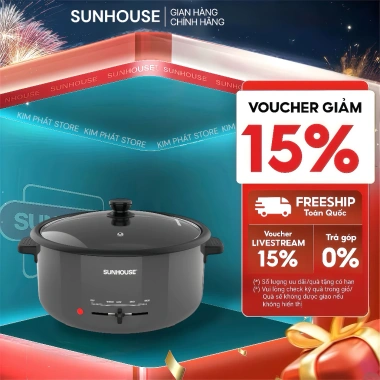Nồi Lẩu Điện Sunhouse SHD4.523 3.5L - Phù hợp 4 người, Dễ Vệ Sinh, Bảo Hành Chính Hãng, Giá Ưu Đãi