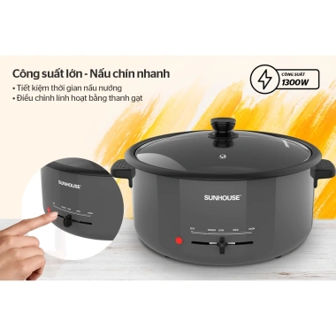 Nồi Lẩu Điện Sunhouse SHD4.523 3.5L - Phù hợp 4 người, Dễ Vệ Sinh, Bảo Hành Chính Hãng, Giá Ưu Đãi