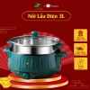 Nồi Lẩu Điện Xanh Đa Năng 2 Tầng 1.000W - Bếp Nấu Hấp Inox, Giá chỉ 299.000đ