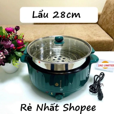 Nồi Lẩu Điện Xanh Đa Năng 2 Tầng 1.000W - Bếp Nấu Hấp Inox, Giá chỉ 299.000đ 5