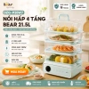 Nồi lẩu hấp BEAR 21.5L DZG-P20W7 - 3 tầng, hấp cá, yến, BH 18t, 1.08 tr