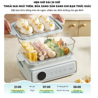 Nồi lẩu hấp BEAR 21.5L DZG-P20W7 - 3 tầng, hấp cá, yến, BH 18t, 1.08 tr 8