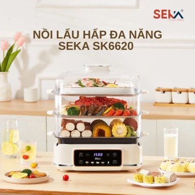 Nồi Lẩu Hấp Điện 4 Tầng SEKA SK6.620 24L - Hấp Gà Nguyên Con, Nhiệt Đều, Bảo Hành 24T, Giá 1.365.000đ 2 Nồi Lẩu Hấp Điện 4 Tầng SEKA SK6.620 24L - Hấp Gà Nguyên Con, Nhiệt Đều, Bảo Hành 24T, Giá 1.365.000đ 2
