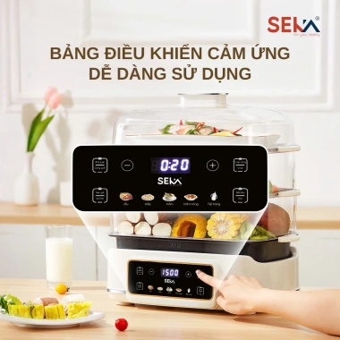 Nồi Lẩu Hấp Điện 4 Tầng SEKA SK6.620 24L - Hấp Gà Nguyên Con, Nhiệt Đều, Bảo Hành 24T, Giá 1.365.000đ