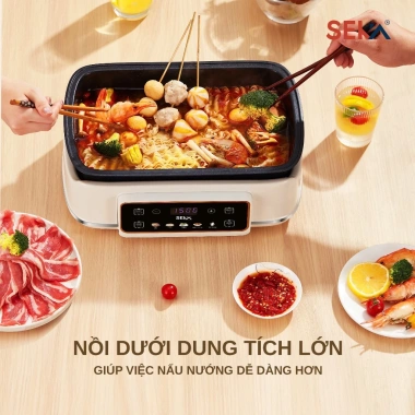Nồi Lẩu Hấp Điện 4 Tầng SEKA SK6.620 24L - Hấp Gà Nguyên Con, Nhiệt Đều, Bảo Hành 24T, Giá 1.365.000đ