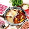 Nồi lẩu Innox cao cấp 2 ngăn riêng, kèm vung, size 32cm - Giá chỉ 94.000₫