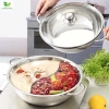 Nồi lẩu Innox cao cấp 2 ngăn riêng, kèm vung, size 32cm - Giá chỉ 94.000₫ 2
