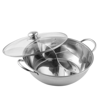 Nồi lẩu inox 2 ngăn Hotpot 30 cm Siêu bền, nhanh nóng, giảm giá 22% chỉ 119.000₫
