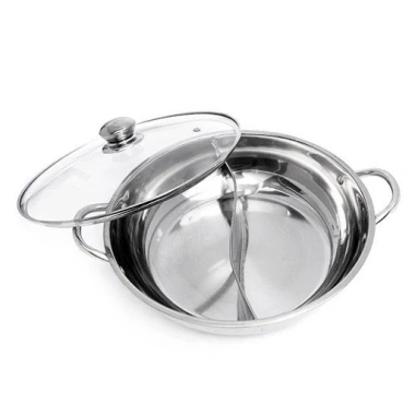 Nồi lẩu inox 2 ngăn Hotpot 30 cm Siêu bền, nhanh nóng, giảm giá 22% chỉ 119.000₫