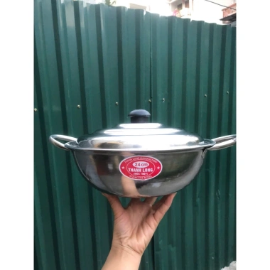 Nồi lẩu inox 22-24cm Thành Long, nắp inox chịu nhiệt, dùng mọi bếp - 81.900₫